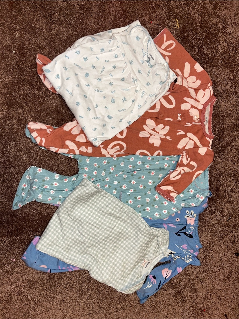 Carter's Multi-Pattern Toddler Pajama Set - Rust, Teal, Blue, White, Gray